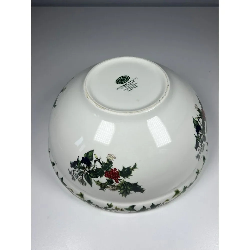 Portmeirion The HOLLY AND THE IVY Serving Bowl 9” Anwyl Cooper Willis Botanical